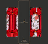 Christmas Crackers - 6 Regency Glitter Poinsettia 13 inch Christmas Crackers, Christmas Crackers in France, Crackers de Noel, Petards de Noel en France, Diablotins en France