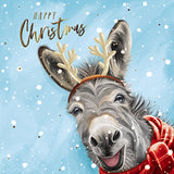 Christmas Cards - 10 Cards - Christmas Happy Donkeys